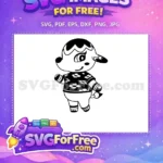 Free Happy Deirdre Floral Free Outline Animal Crossing Disney Free SVG - Instant Download