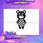 Free Happy Bear Free Checkered Animal Crossing Disney Free SVG - Instant Download