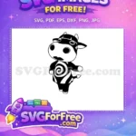 Free Black White Cow Free Spiral Belly Patty Animal Crossing Free SVG - Instant Download
