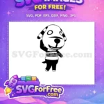 Free Happy Cat Free Striped Waving Animal Crossing Disney Free SVG - Instant Download