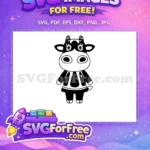 Free black white cow Free bib Animal Crossing Disney Free SVG - Instant Download