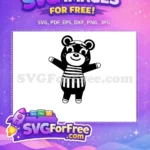 Free Happy Black Bear Villager Free Striped Outfit Animal Crossing Disney Free SVG - Instant Download
