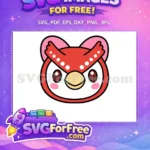 Free Cute Red Owl Free Polka Dot Feathers Animal Crossing Disney Free SVG - Instant Download