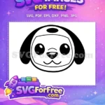 Free Cartoon Dog Face Free Adorable Outline Animal Crossing Disney Free SVG - Instant Download