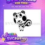 Free Happy Kicks Skunk Free Black White Monochrome Animal Crossing Disney Free SVG - Instant Download