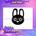 Free Black Bunny Head Free Cute Happy Animal Crossing Disney Free SVG - Instant Download
