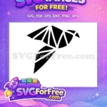 Free Geometric Black Bird Free Origami Animal Doodle Art Free SVG - Instant Download