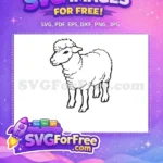 Free White Fluffy Sheep Free Gentle Doodle Art Farm Animal Free SVG - Instant Download
