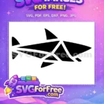 Free Abstract Geometric Free Shark Doodle Ocean Scene Free SVG - Instant Download
