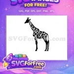 Free Black White Giraffe Free Tall Safari Animal Doodle Free SVG - Instant Download