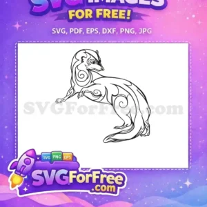 Free stylized ferret SVG design, an elegant animal line art perfect for crafters and designers. Download this free vector now!