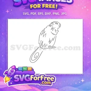 A detailed line art of a beaver, a fantastic free design for crafts and educational materials. Download this free SVG now!