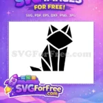 Free Geometric Black Fox Free Animal Doodle Wildlife Free SVG - Instant Download