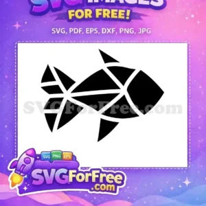 Free Geometric Fish Design – Modern Aquatic Vector Art A striking, free geometric fish design, featuring sharp angles and smooth curves in a bold black silhouette. This free vector is ideal for diverse creative projects.