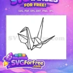 Free Origami Crane Free Doodle Art Japanese Paper Free SVG - Instant Download
