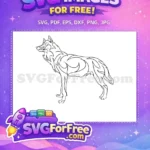 Free Powerful Wolf Free Detailed Outline Animal Doodle Free SVG - Instant Download