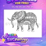 Free Intricate Mandala Patterns Free Detailed Elephant Doodle Animal Doodle Free SVG - Instant Download