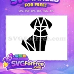 Free Geometric Black Sitting Dog Free Simple Minimalist Animal Doodle Free SVG - Instant Download