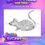 Free Intricate Doodled Mouse Free Zen Mandala Patterns Animal Doodle Free SVG - Instant Download