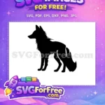 Free Black Silhouette Free Detailed Fur Fox Animal Doodle Free SVG - Instant Download
