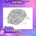 Free Detailed Patterned Quills Free Adorable Hedgehog Art Animal Doodle Free SVG - Instant Download