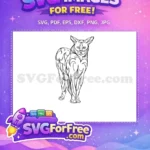 Free Fierce Pointed Ear Cat Free Intricate Doodle Animal Design Free SVG - Instant Download