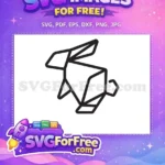 Free Geometric Outline Free Black Rabbit Animal Doodle Free SVG - Instant Download