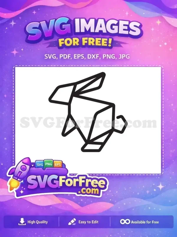 Free Origami Rabbit SVG – Elegant Geometric Line Art Design A free minimalist geometric line art SVG of an origami rabbit, ideal for various creative projects and crafts. Download this free design now!