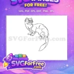 Free Sly Weasel Doodle Free Intricate Line Art Animal Design Free SVG - Instant Download