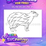 Free Capybara Outline Free Calm Animal Doodle Wildlife Art Free SVG - Instant Download