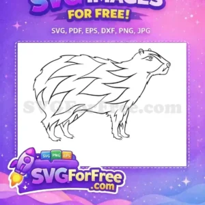 Free Capybara Outline SVG – Versatile Animal Art Design Detailed free capybara outline design, standing in profile. Ideal for crafting and educational free projects.