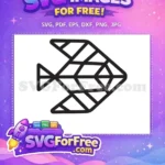 Free Geometric Fish Free Outline Doodle Aquatic Animal Free SVG - Instant Download