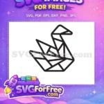 Free Geometric Black Swan Free Stylized Bird Animal Doodle Free SVG - Instant Download