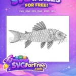 Free Detailed Fish Scales Free Zentangle Fins Animal Doodle Free SVG - Instant Download