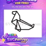 Free Geometric Animal Outline Free Minimalist Sitting Design Animal Doodle Free SVG - Instant Download