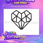 Free Geometric Heart Outline Free Black Line Animal Doodle Art Free SVG - Instant Download