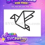 Free Outline Origami Free Doodle Bird Animal Craft Free SVG - Instant Download
