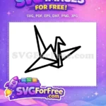 Free Origami Crane Free Geometric Doodle Animal Free SVG - Instant Download