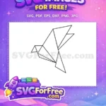 Free Origami Bird Free Geometric Outline Flying Animal Design Free SVG - Instant Download