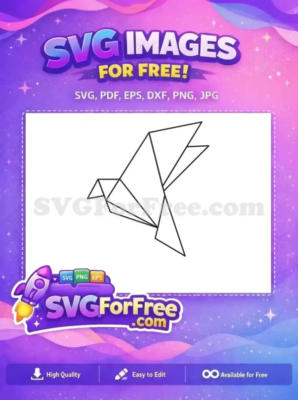 Free Geometric Origami Bird Outline – A Modern Free Design A free artistic geometric origami bird outline, ideal for various design uses. Download this free vector design today!