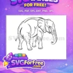 Free Intricate Swirl Patterns Free Majestic Elephant Animal Doodle SVG Free SVG - Instant Download