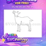 Free Minimalist Black Free Goat Doodle Farm Animal Free SVG - Instant Download