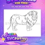 Free Majestic Lion Mane Free Tribal Swirl Body Animal Doodle Free SVG - Instant Download