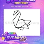 Free Origami Swan Free Black Doodle Art Wildlife Bird Free SVG - Instant Download