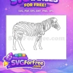 Free Black White Striped Zebra Free Animal Doodle Style Wildlife Free SVG - Instant Download