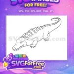 Free Toothy Alligator Free Scaly Doodle Reptile Wildlife Free SVG - Instant Download