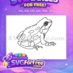 Free Black Outline Spotted Frog Free Cute Animal Doodle Free SVG - Instant Download