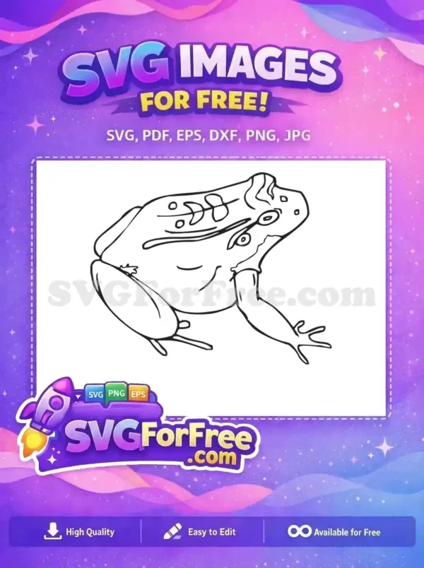 A crisp black outline of a frog, a versatile free design ready for your projects. Get this free SVG now!