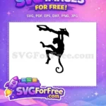 Free climbing black monkey Free playful jungle animal Wildlife Nature Free SVG - Instant Download