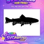 Free Black Salmon Free Detailed Fish Silhouette Ocean Wildlife Free SVG - Instant Download